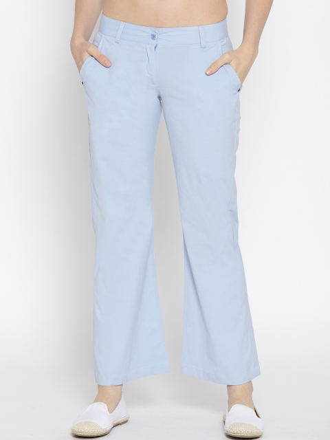 

JUMP USA Women Blue Flared Solid Bootcut Trousers