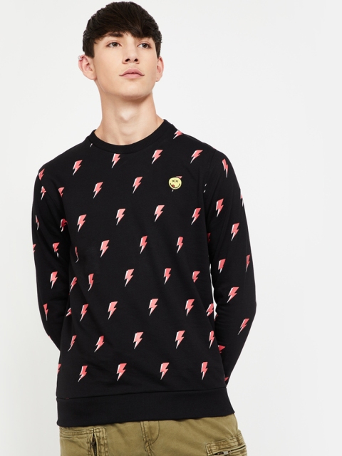 

Smiley World Men Black Printed Sweatshirt