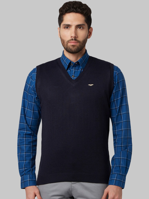 

Park Avenue Men Blue Solid Sweater