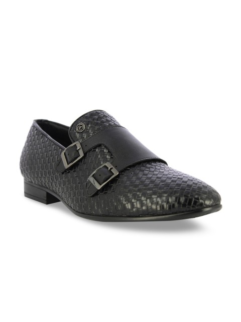 

Alberto Torresi Men Black Textured Synthetic Formal Monks