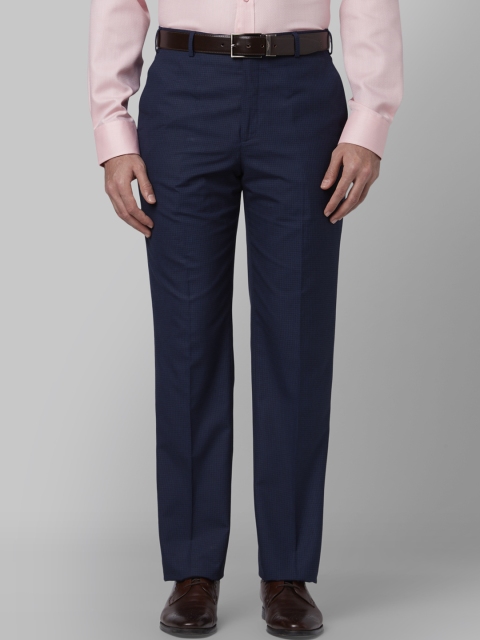 

Park Avenue Men Navy Blue Blue Kansas Regular Fit Solid Formal Trousers