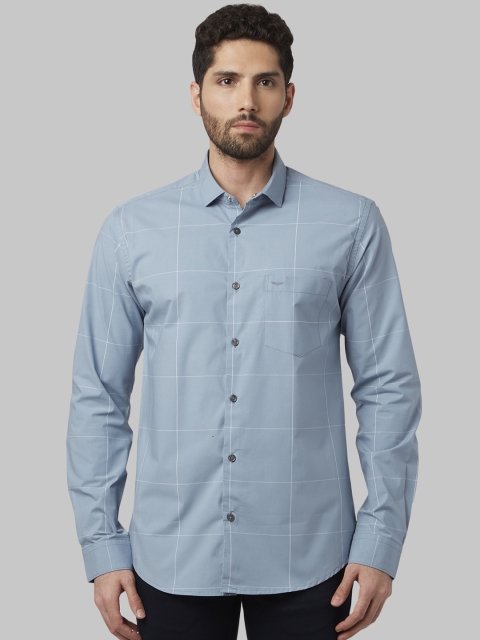 

Park Avenue Men Grey Slim Fit Checked Casual Shirt
