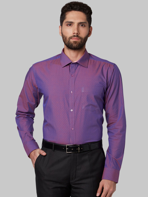 

Park Avenue Men Violet Slim Fit Self Design Formal Shirt