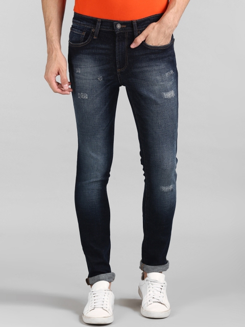 

GAP Men Navy Blue Skinny Fit Mid-Rise Low Distress Stretchable Jeans