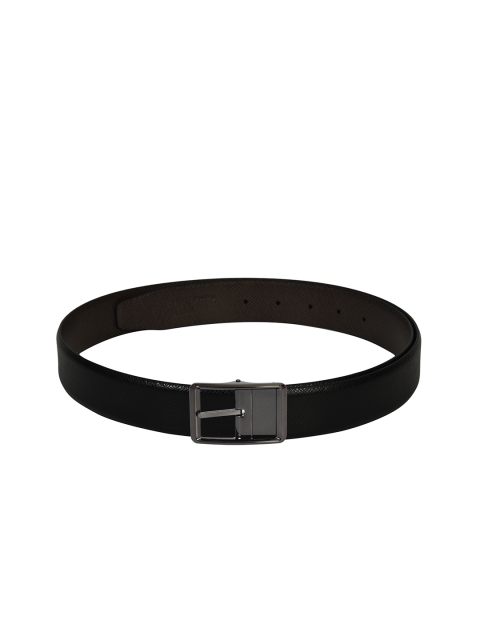 

Second SKIN Men Black & Brown Reversible Leather Textured Belt