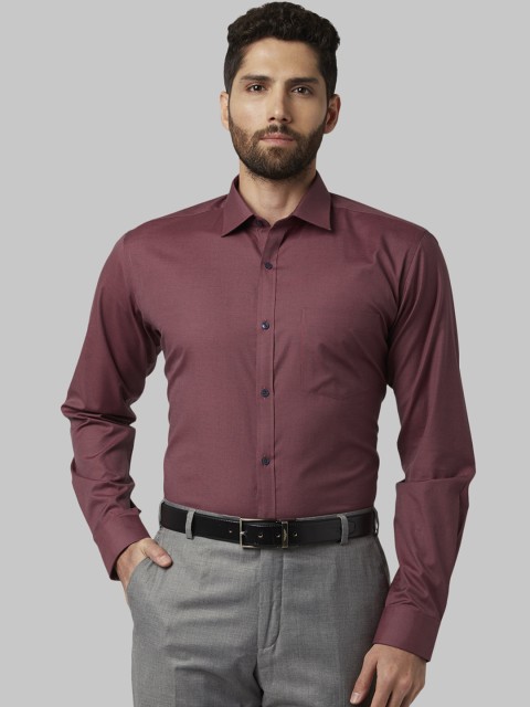 

Park Avenue Men Maroon & Blue Slim Fit Checked Formal Shirt