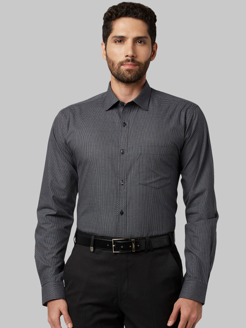 

Park Avenue Men Black Slim Fit Self Design Formal Shirt