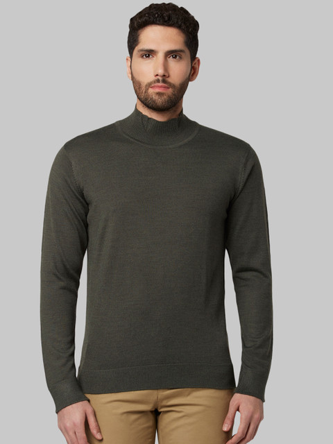 

Park Avenue Men Green Solid Sweater