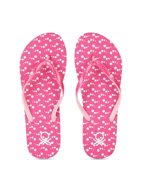 

United Colors of Benetton Women Pink Printed Thong Flip-Flops