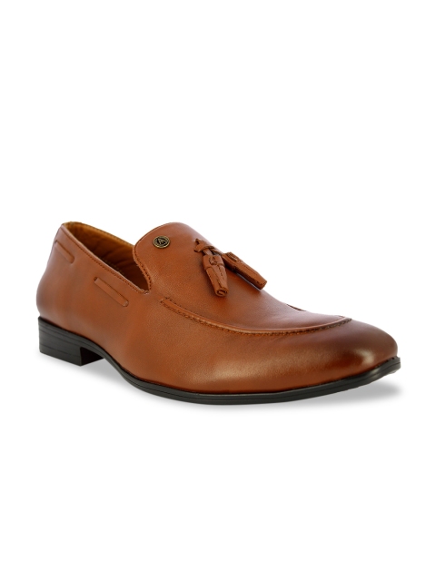 

Alberto Torresi Men Tan Solid Synthetic Formal Slip-Ons