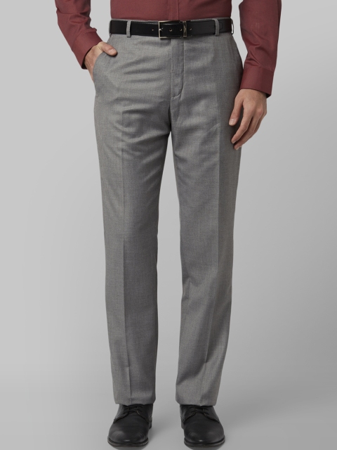 

Park Avenue Men Grey Regular Fit Solid Formal Trousers