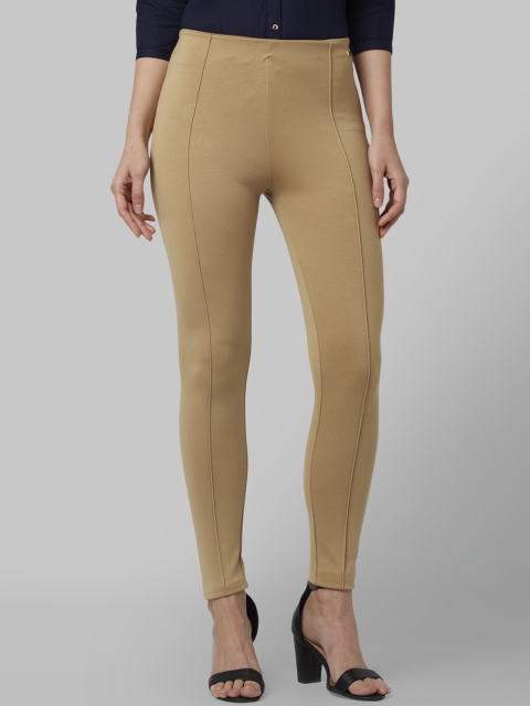

Park Avenue Woman Khaki Skinny Fit Solid Regular Trousers