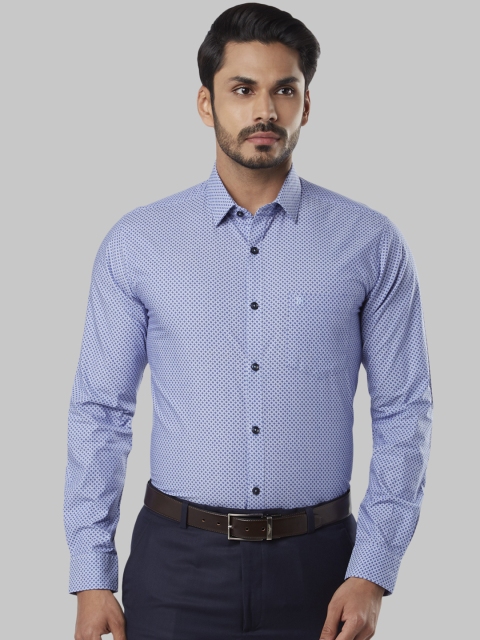

Raymond Men Blue Regular Fit Printed Formal Shirt