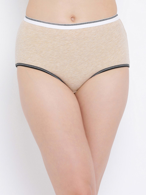 

Clovia Women Beige Solid High-Rise Hipster Briefs PN2720P24