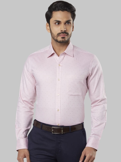 

Raymond Men Pink Regular Fit Self Design Formal Shirt