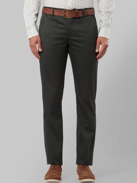

Raymond Men Green Regular Fit Solid Formal Trousers