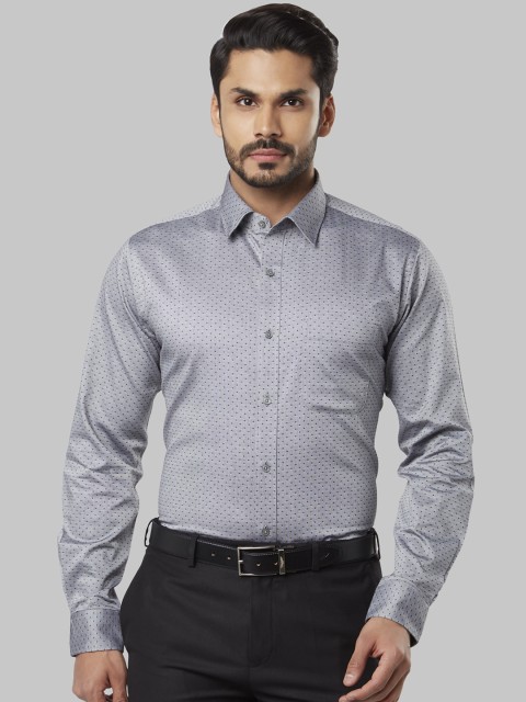 

Raymond Men Grey Slim Fit Printed Formal Shirt