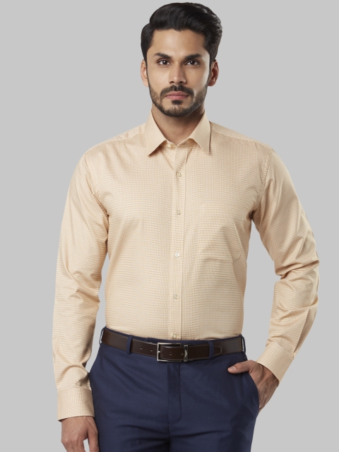 

Raymond Men Yellow Regular Fit Checked Formal Shirt