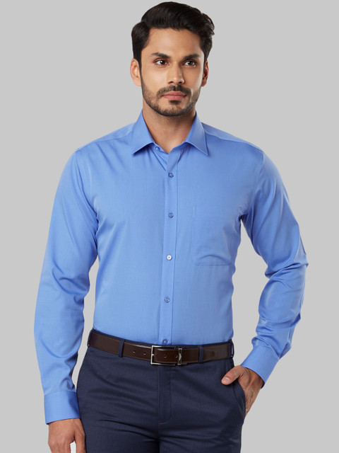 

Raymond Men Blue Regular Fit Solid Formal Shirt