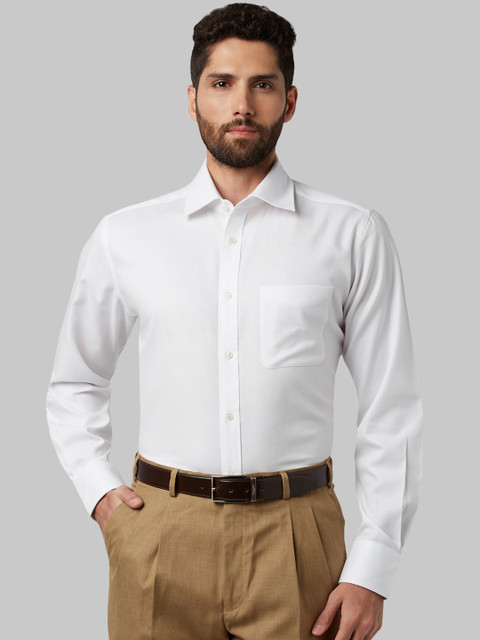 

Park Avenue Men White Regular Fit Self Design Formal Shirt