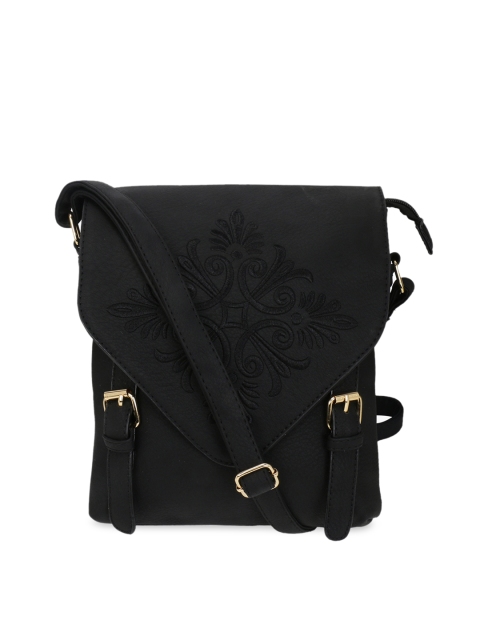 

Satchel Bags Black Self Design Sling Bag