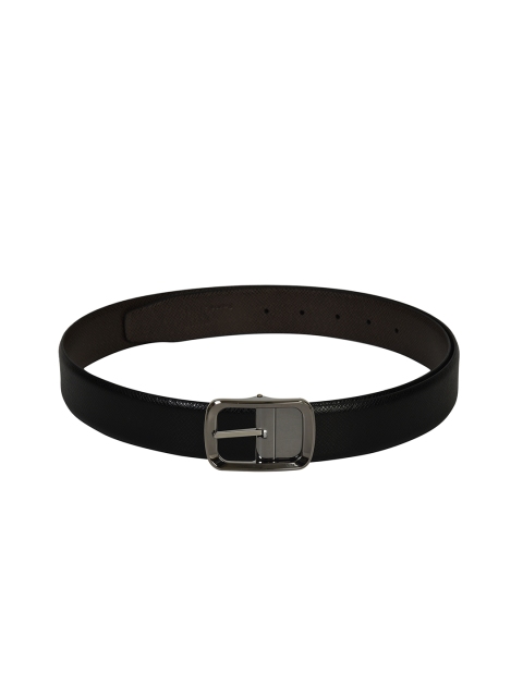 

Second SKIN Men Black & Brown Reversible Leather Textured Belt