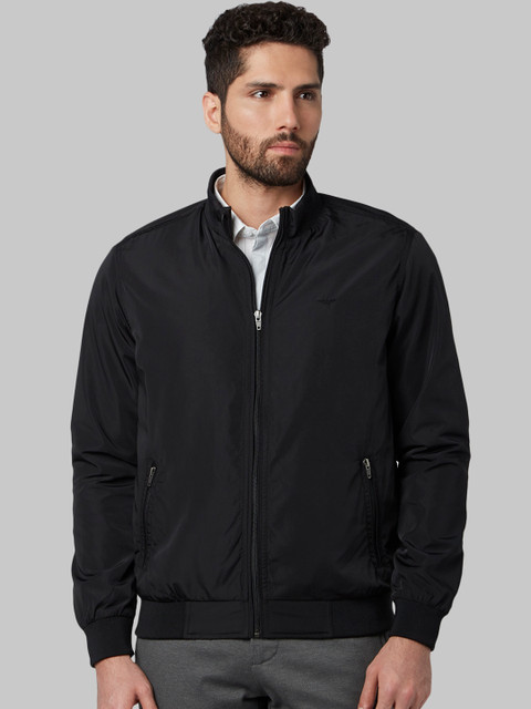 

Park Avenue Men Black Solid Bomber Jacket