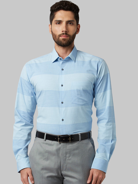 

Park Avenue Men Blue Slim Fit Colourblocked Formal Shirt