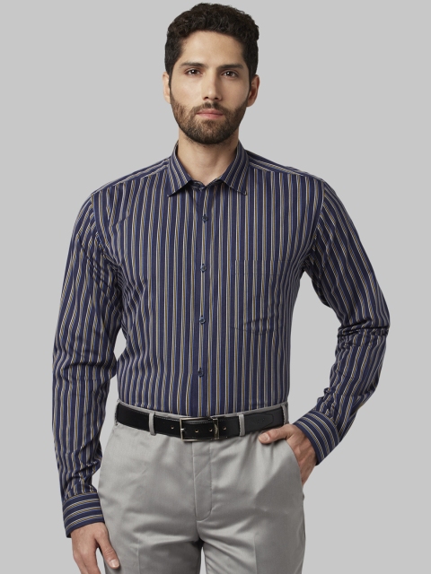 

Park Avenue Men Blue Slim Fit Striped Formal Shirt