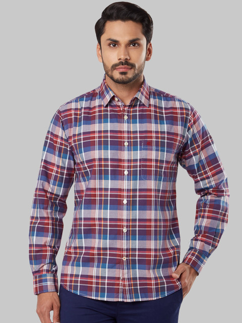 

Raymond Men Multicoloured Slim Fit Checked Casual Shirt, Multi