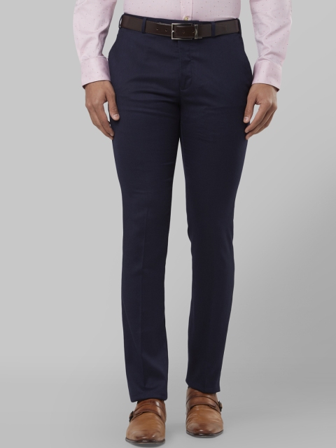 

Raymond Men Blue Slim Fit Solid Formal Trousers