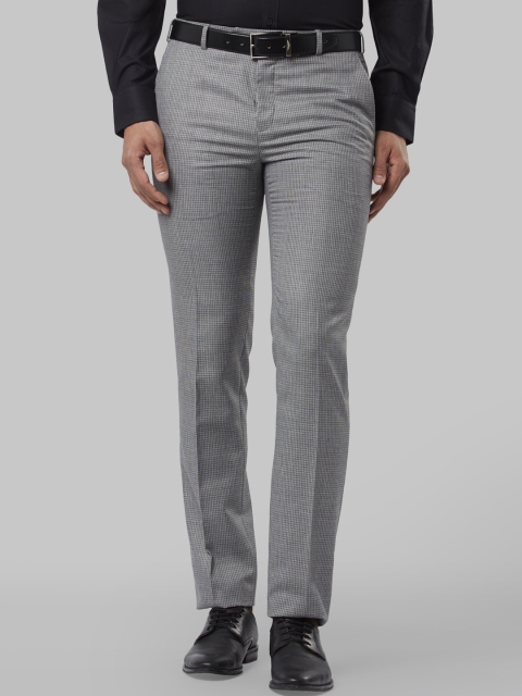 

Raymond Men Grey Slim Fit Checked Formal Trousers