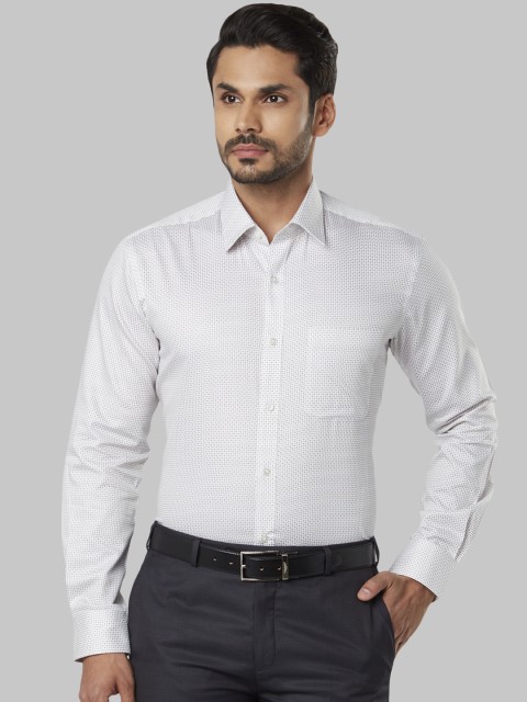 

Raymond Men White Regular Fit Printed Formal Shirt