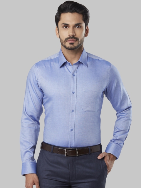 

Raymond Men Blue Regular Fit Self Design Formal Shirt