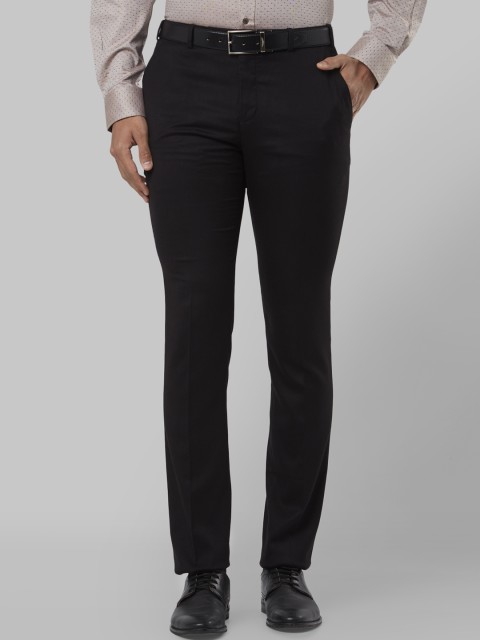 

Raymond Men Black Slim Fit Solid Formal Trousers