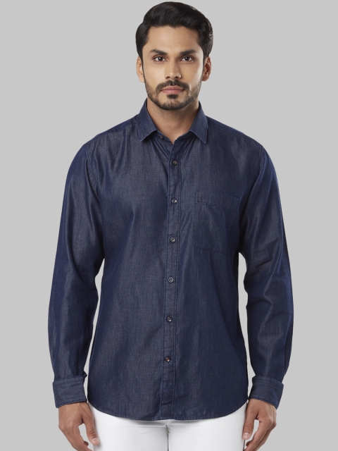 

Raymond Men Blue Slim Fit Solid Denim Casual Shirt