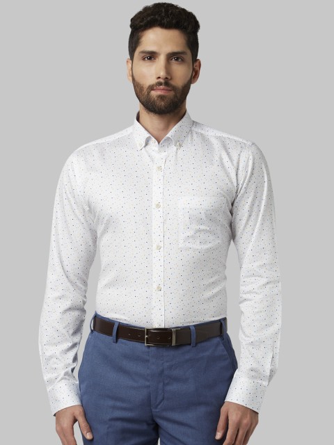 

Park Avenue Men White Slim Fit Printed Formal Shirt