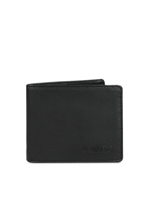 

CALFNERO Men Black Solid Genuine Leather Two Fold Wallet