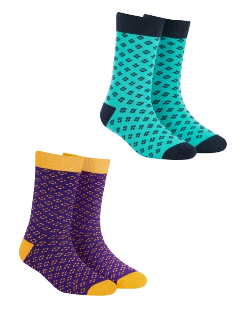 

Dynamocks Unisex Pack of 2 Multicoloured Patterned Calf-Length Socks, Multi