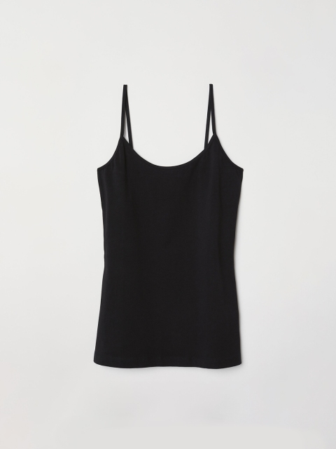 

H&M Women Black Solid Basic Strappy Top