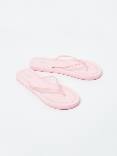 

Ginger by Lifestyle Women Pink Solid Thong Flip-Flops