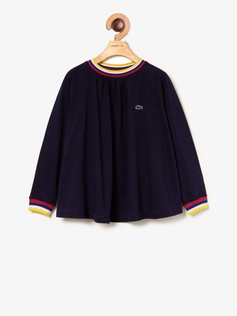 

Lacoste Girls Blue Solid Round Neck T-shirt