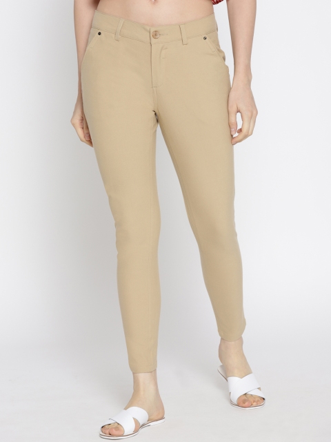 

JUMP USA Women Beige Regular Fit Solid Regular Trousers