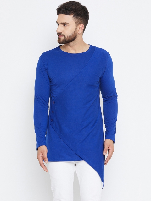 

Hypernation Men Blue Solid Round Neck T-shirt