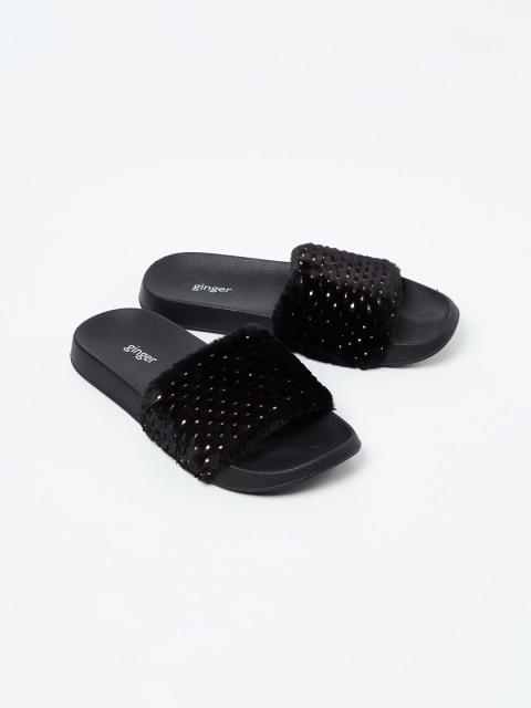 

Ginger by Lifestyle Women Black Embellished Sliders