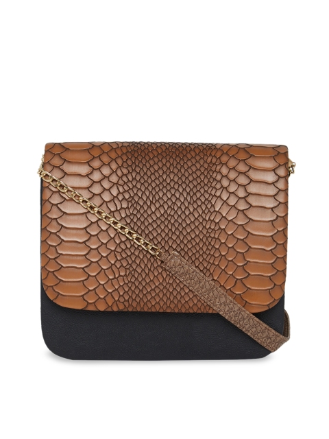 

Tarusa Brown & Black Textured Sling Bag
