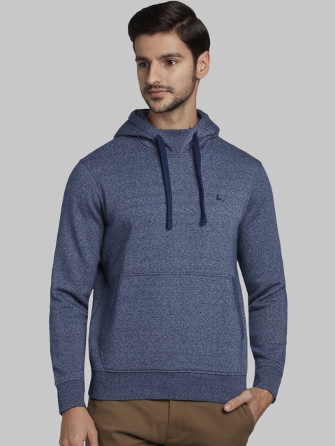 

Parx Men Blue Solid Hooded Sweatshirt