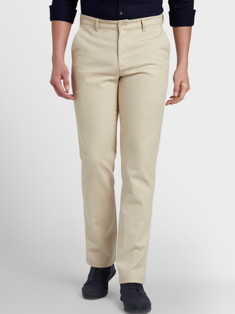 

ColorPlus Men Beige Tapered Fit Solid Formal Trousers