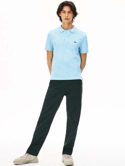 

Lacoste Men Blue Solid Polo Collar T-shirt