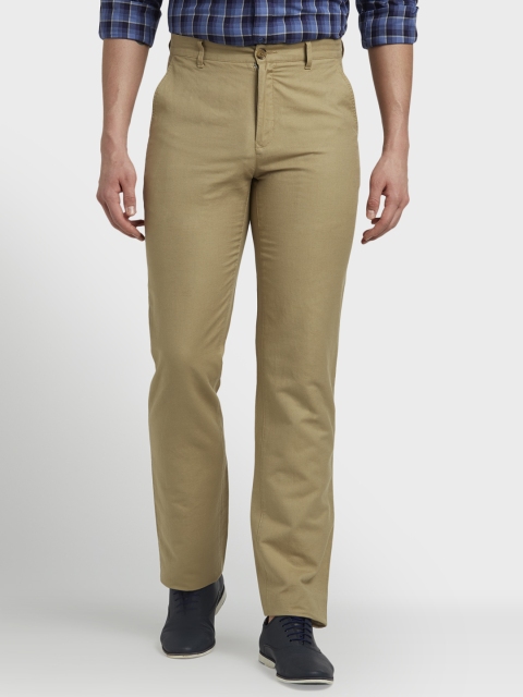 

ColorPlus Men Khaki Solid Regular Trousers